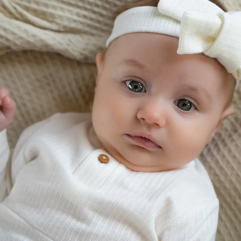 Klein Baby Kleid Ripp - Größe 50 - Natural White