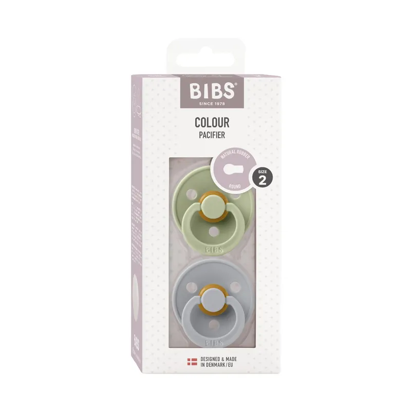 BiBs Retro Schnuller Glow Sage / Cloud 6-18 Monate 2 Stück