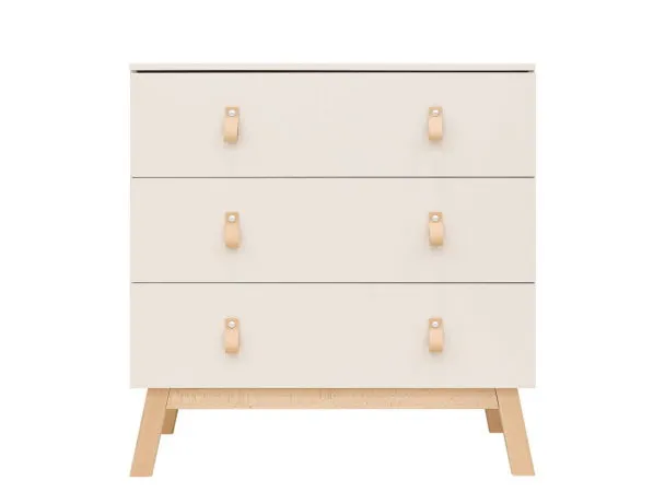 Bopita Babyzimmer Lines - Dune / Nature | Babybett 60 x 120 cm + Kommode + 2-türiger Kleiderschrank