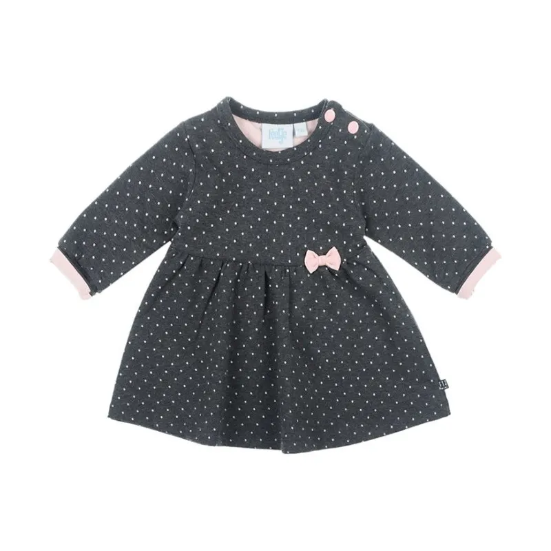Feetje Dots Mädchen Kleid Anthrazite meliert Gr. 74