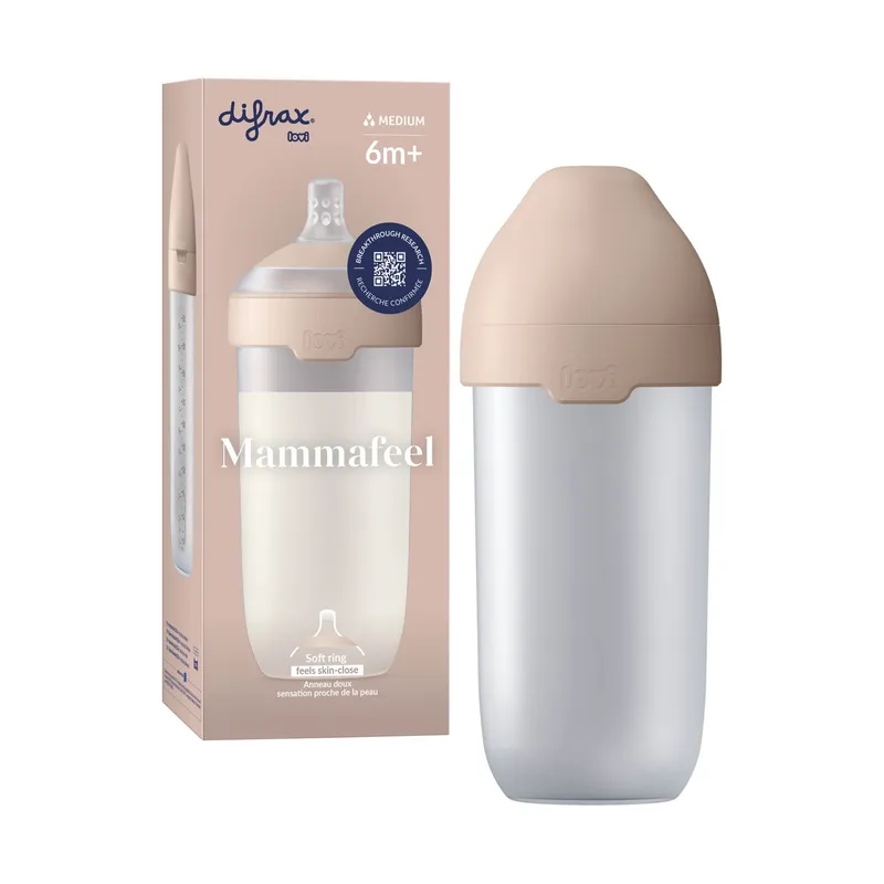 Difrax Mammafeel Flasche – 330 ml – Soft Pink