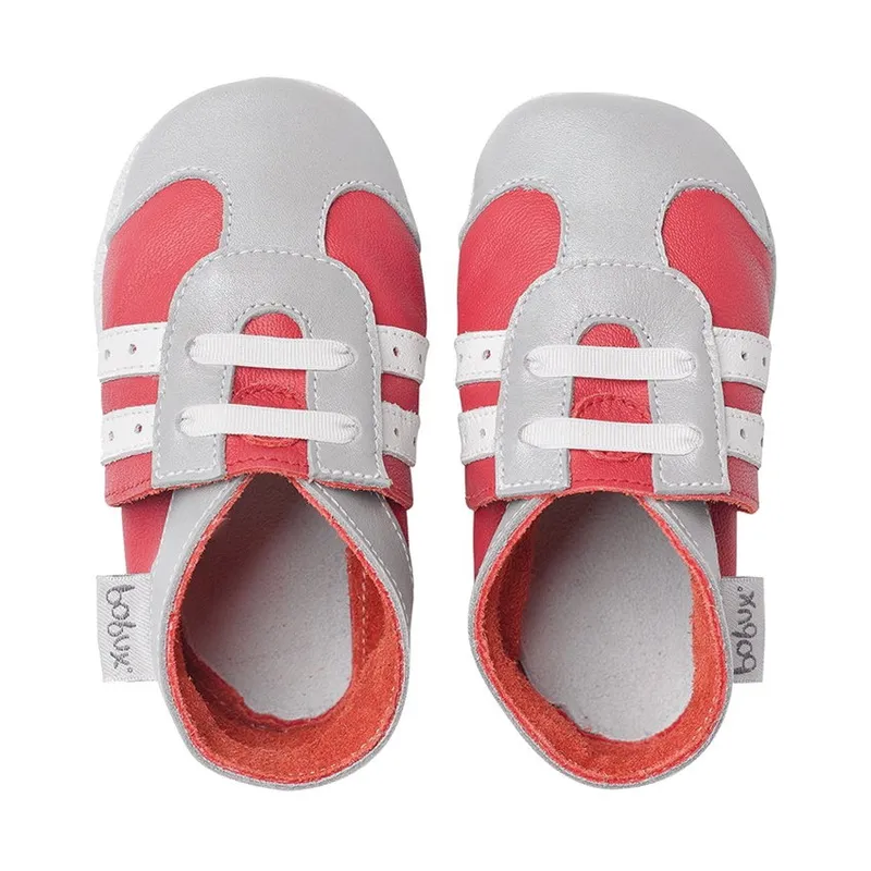 Bobux Slofjes Soft Sole Sport Zilver / Rood Mt. L