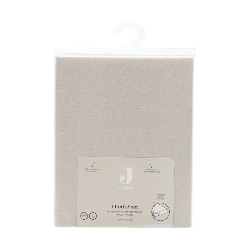 Jollein Spannbettlaken - 70/75x140/150 cm - Jersey - Sand