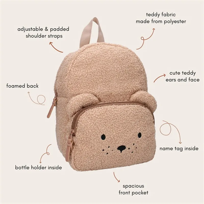 Kidzroom Rucksack - Pisa Comfort Friends - Teddy - Brown