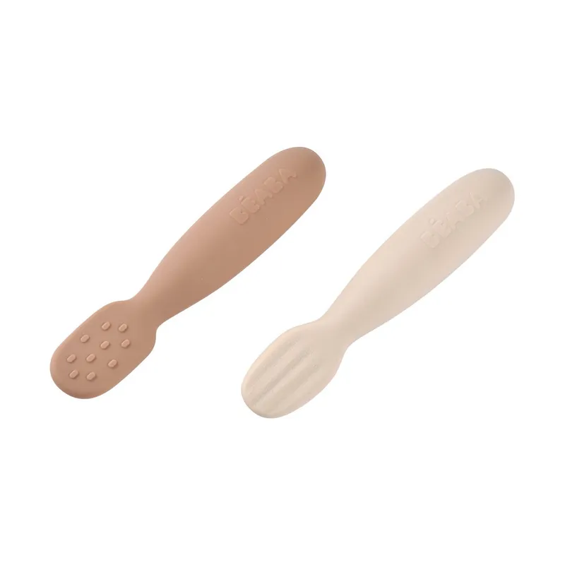 Beaba Übungslöffel - Clay & Praline - 2 Stück