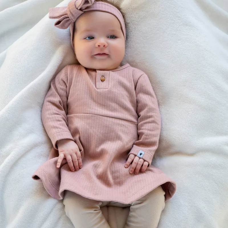 Klein Baby Kleid Ripp - Größe 56 - Fawn