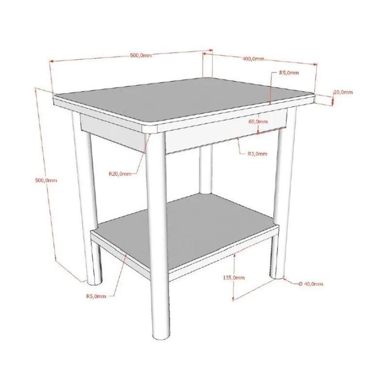 Vipack Olive Nachttafel Eik