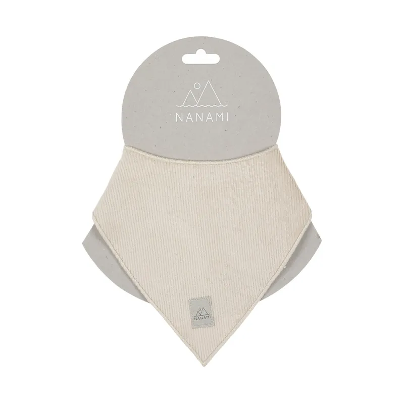 Nanami Rib Velvet Bandana Lätzchen - Natur