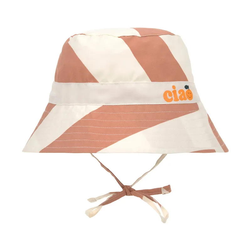 Lässig Fischerhut - Stripes - 3-6 Monate - Clay/Sea Salt