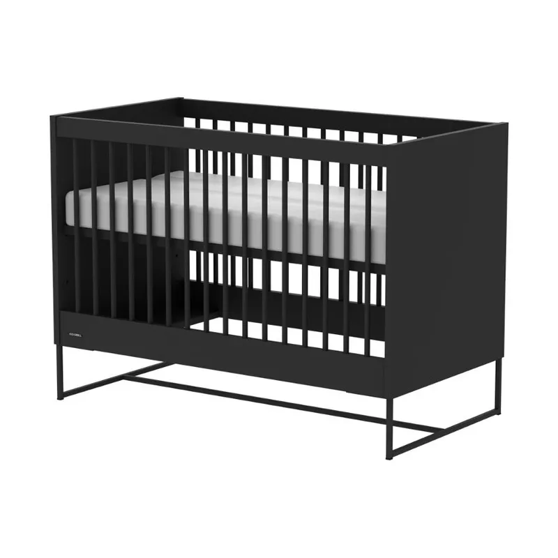 Kidsmill Intense II Babybett Mattschwarz – Schwarz – 60 x 120 cm