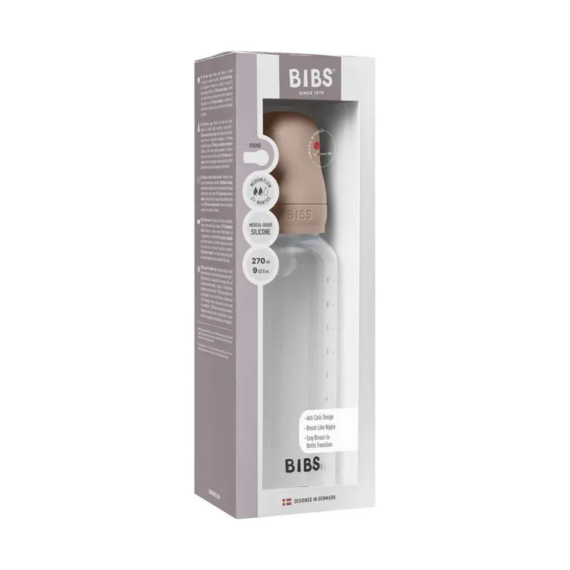 Bibs Flasche - Medium Flow - 270 ml - Silicone - Blush