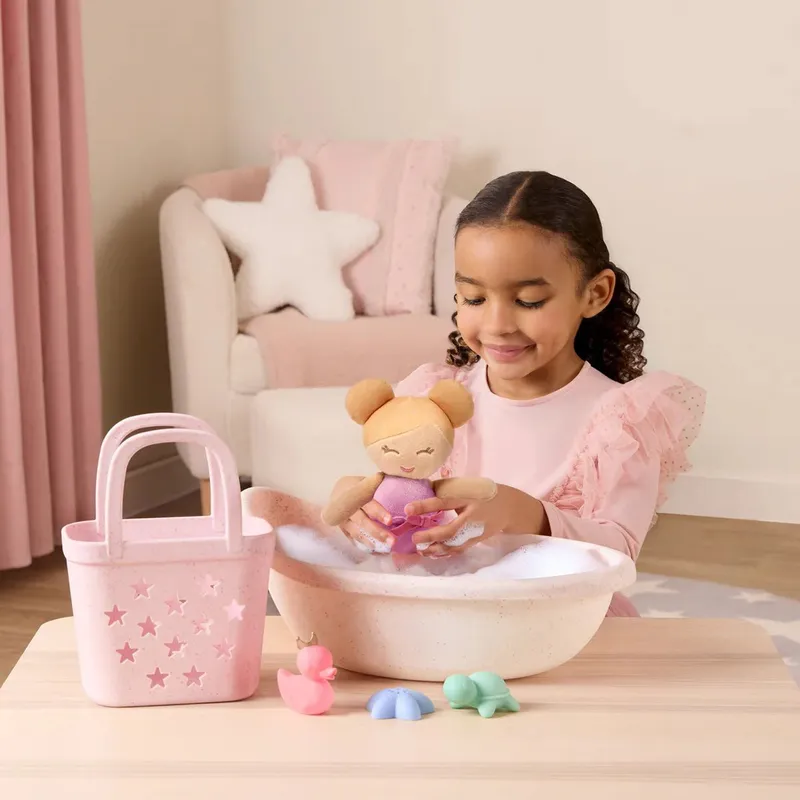 LullaBaby Badepuppe mit Korb und Zubehör