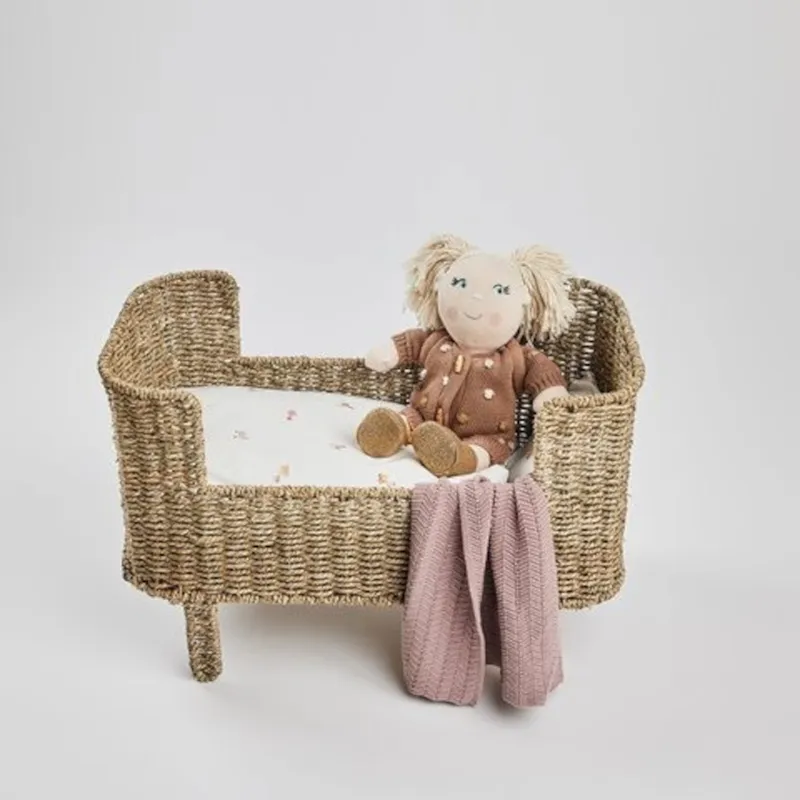 Smallstuff Puppenbett - Rosaline - Natural Seagrass