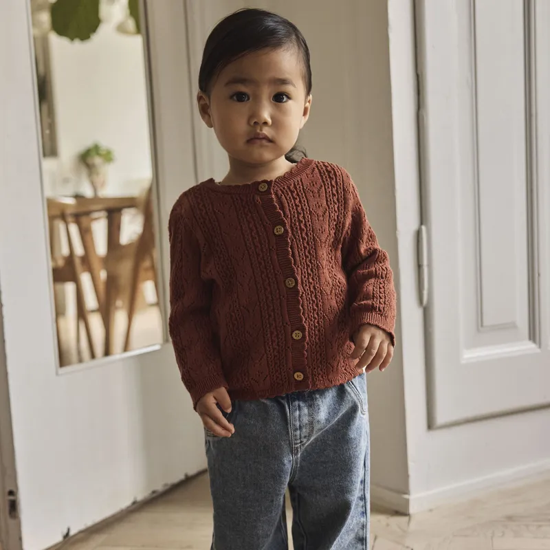 Lil Atelier Knit Cardigan - Gr. 62 - Maple Syrup
