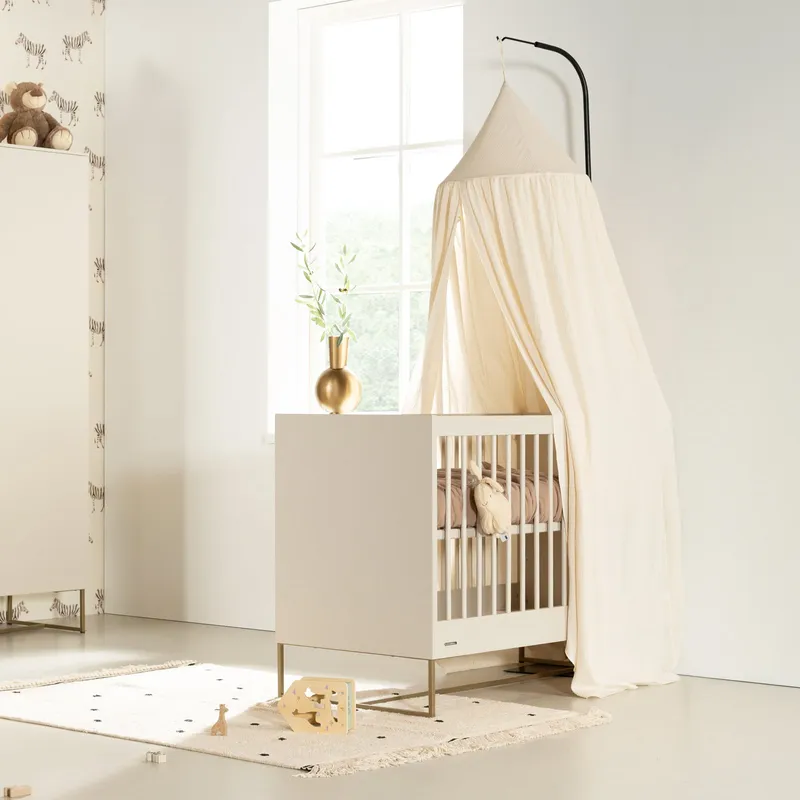 Kidsmill Intense II Babyzimmer Oatmeal / Patinated Brass | Babybett 60 x 120 cm + Kommode + Schrank 2-türig
