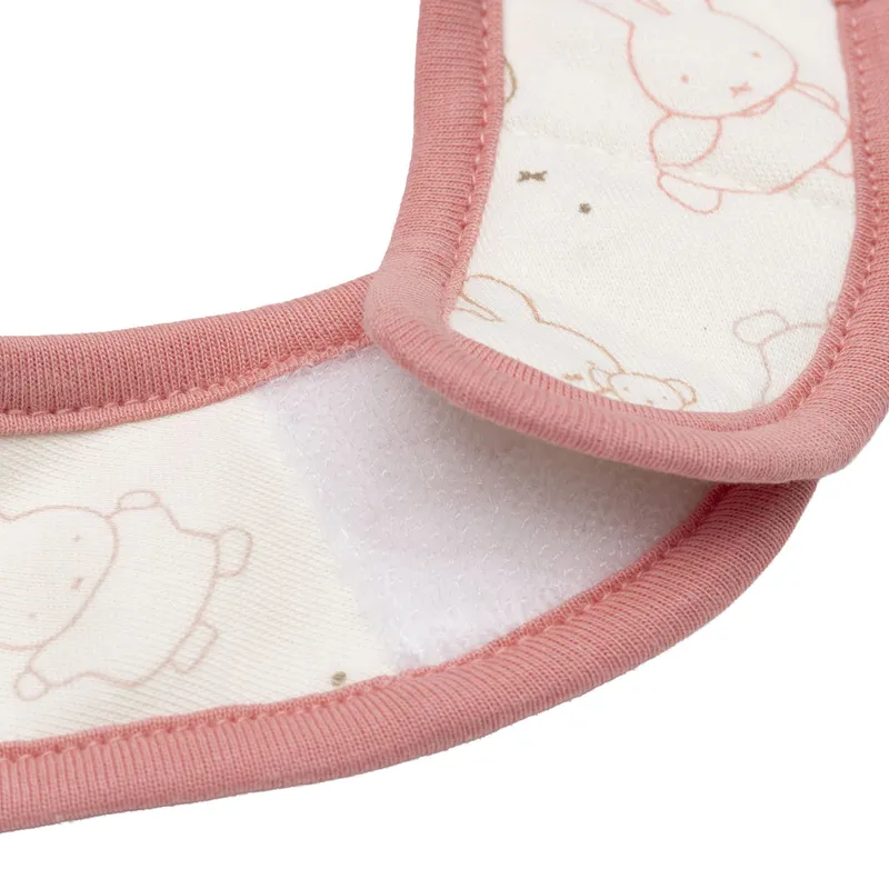 Jollein Wasserdichte Jersey-Lätzchen - Miffy Moments - 5er-Pack - Silk Rose