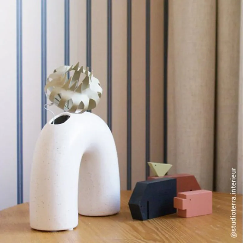 Studio Ditte Tapete – Bänder – Denim auf Crème