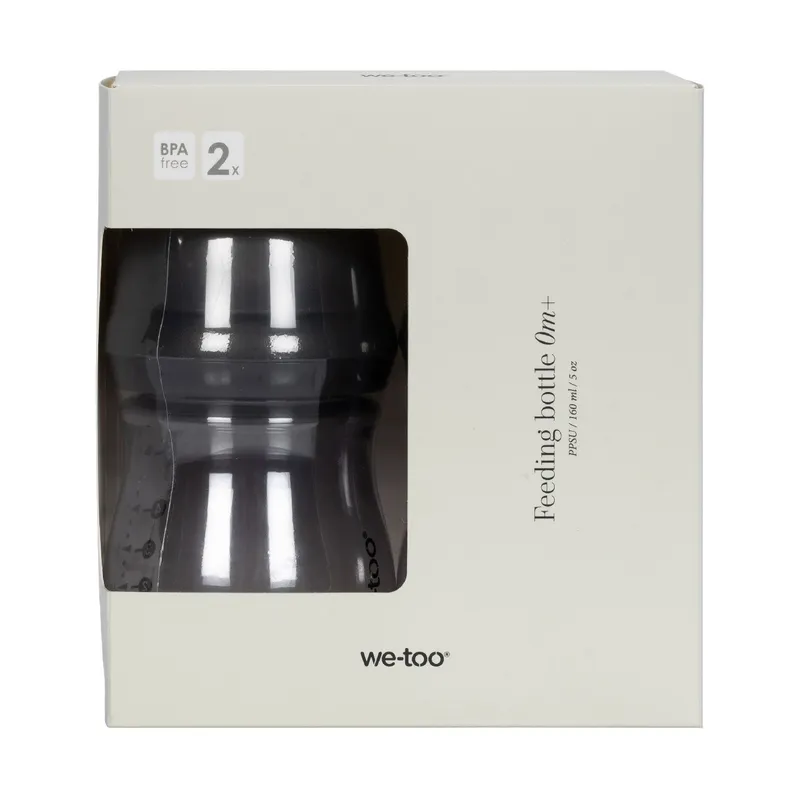 We-Too Standardfläschchen - 160 ml - Black- 2er-Pack