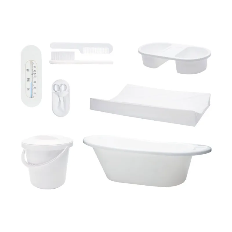 Bébé-Basics Badeset, 8-teilig, Weiß