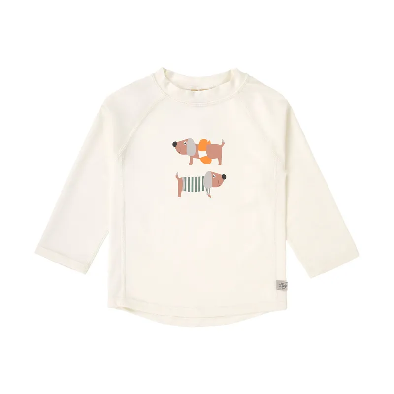 Lässig Schwimmshirt Langarm - Beach Dog - Größe 86 - Orange/Dark Sea