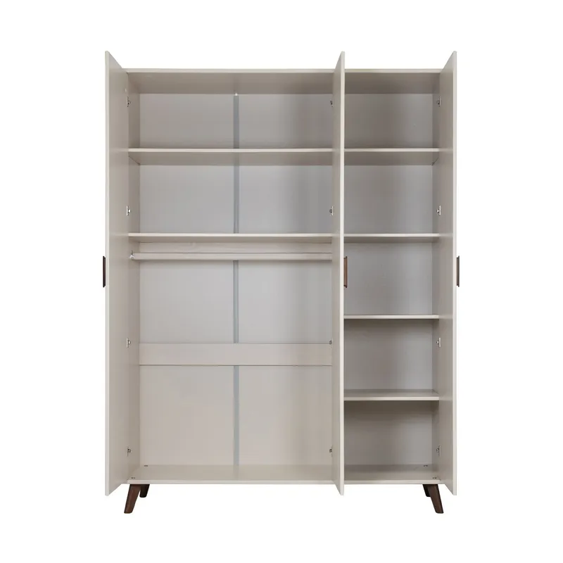 Europe Baby Olivia Kinderzimmer Oatmeal Retro | Bett 90 x 200 cm + 3-türiger Kleiderschrank