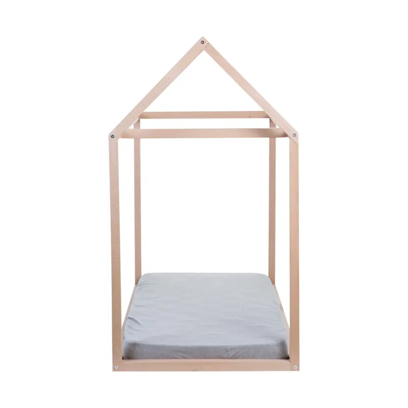 Childhome Haus Bettrahmen Natur 70 x 140 cm