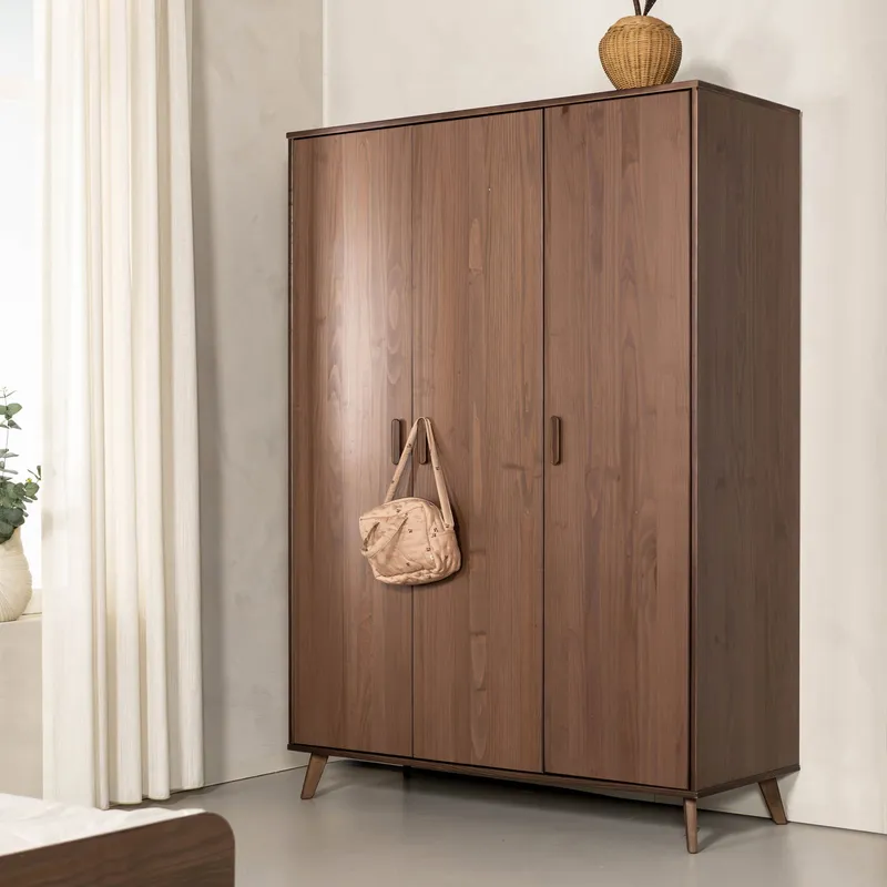 Europe Baby Olivia II Walnuss / Walnuss - Retro | XL Kommode + 3-türiger Kleiderschrank