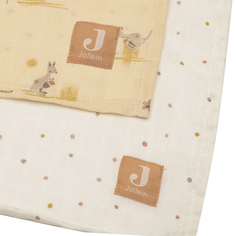 Jollein Hydrophile Tücher - 2 Stück - 115 x 115 cm - Kangaroots