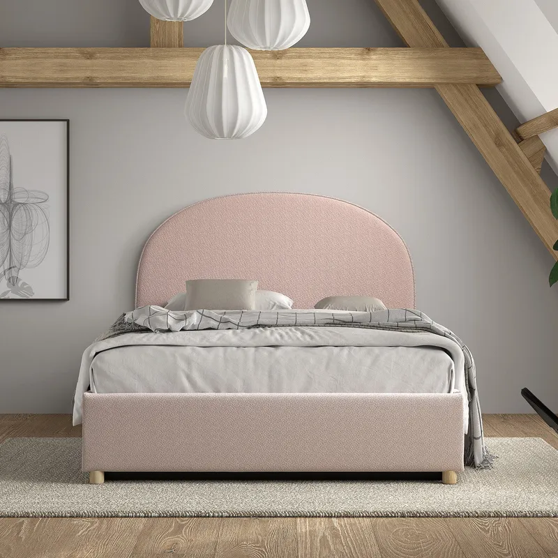 Vipack Bett - Moon Storage - 140 x 200 cm - Bouclé