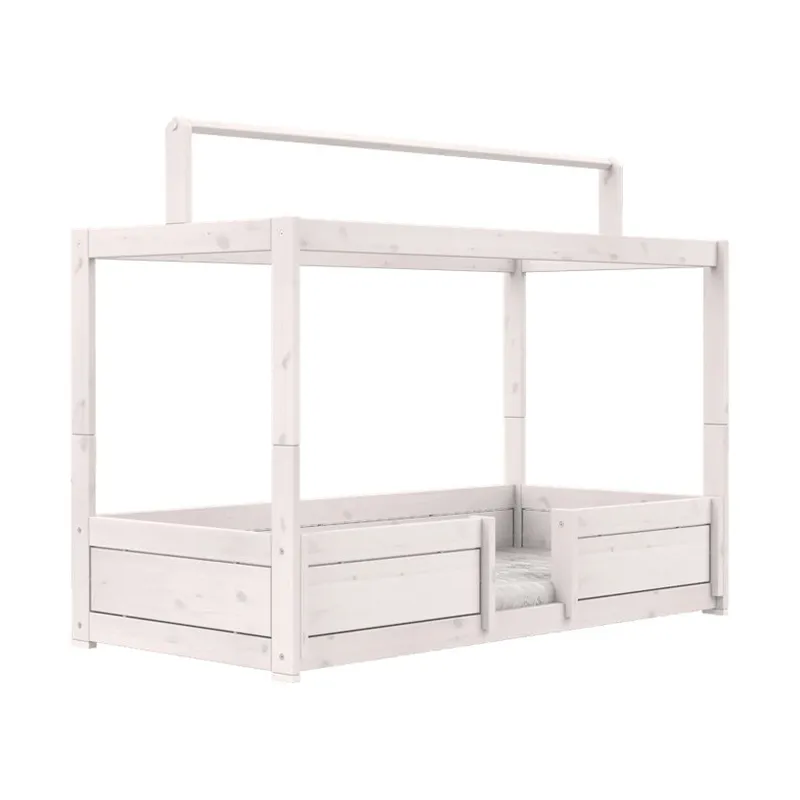 LIFETIME Bett mit Dachrahmen – 4-in-1-Bett – Premium White Wash