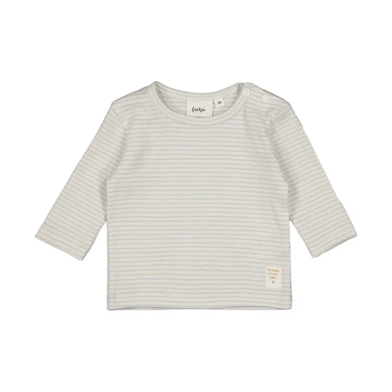 Feetje Langarmshirt mit Rippstrick und Streifen – The Magic is in You – Größe 62 – Blau