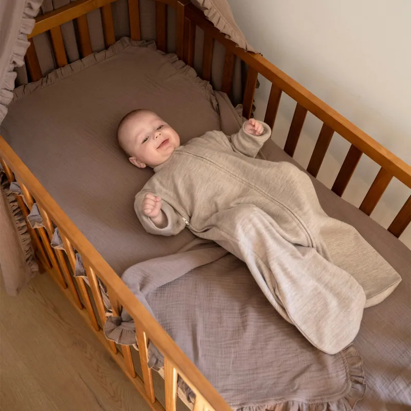 Baby's only Slaapzak Merino Fine Meadow sand - 90 cm - afritsbare mouw  BO-141.077.003.51