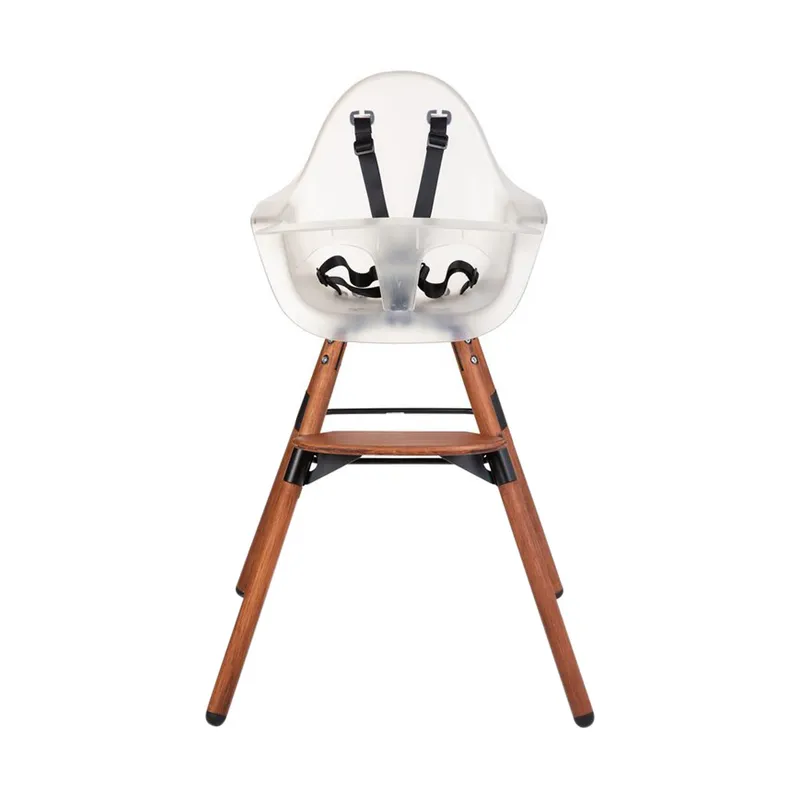 Childhome Evolu 2 2-in-1-Kinderstuhl Walnuss / Transparent