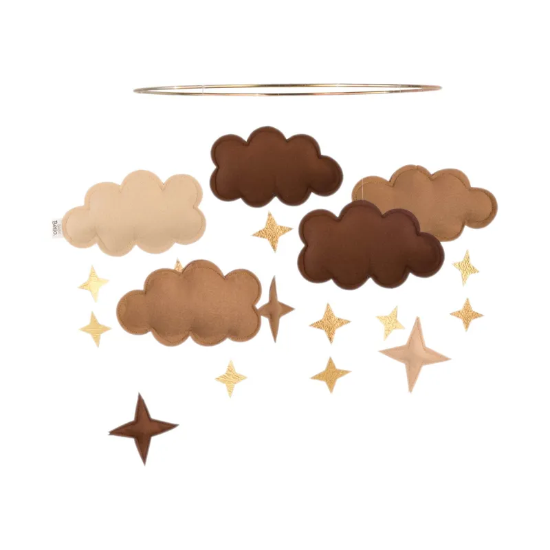 Baby Bello Fantasy Clouds Musikmobile - Pecan Wood