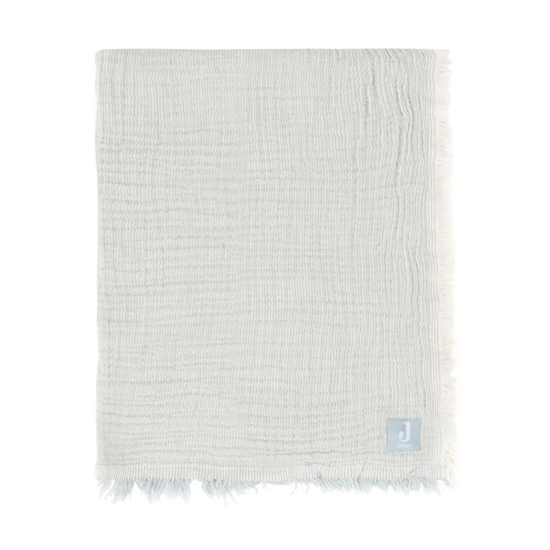 Jollein Decke Wiege - 75 x 100 cm - Fringe Stripe Sea Green/Ivory GOTS