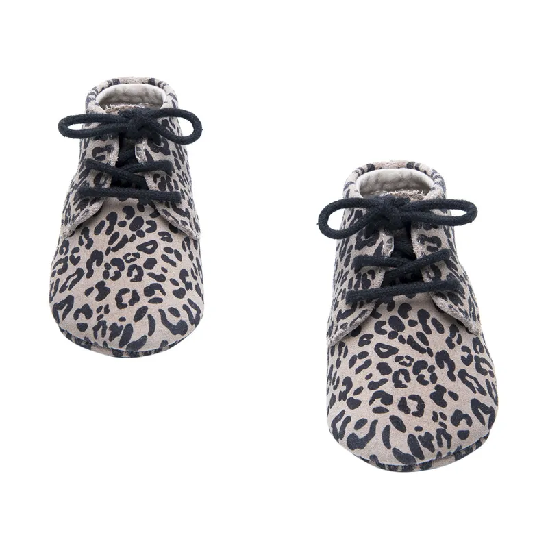 Mavies Classic Babyschuhe Leopard, Grau, Gr. L