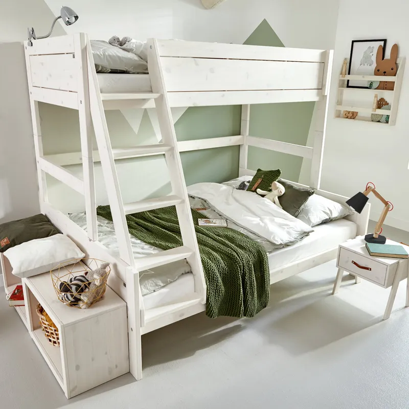LIFETIME Kidsrooms Stockbett Family Luxe, Whitewash, 140 x 200 cm