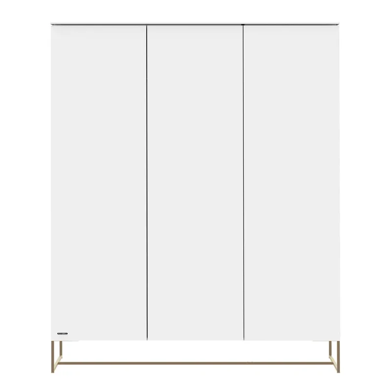 Kidsmill Intense II Schrank mit 3 Türen - Weiß / Patiniertes Messing