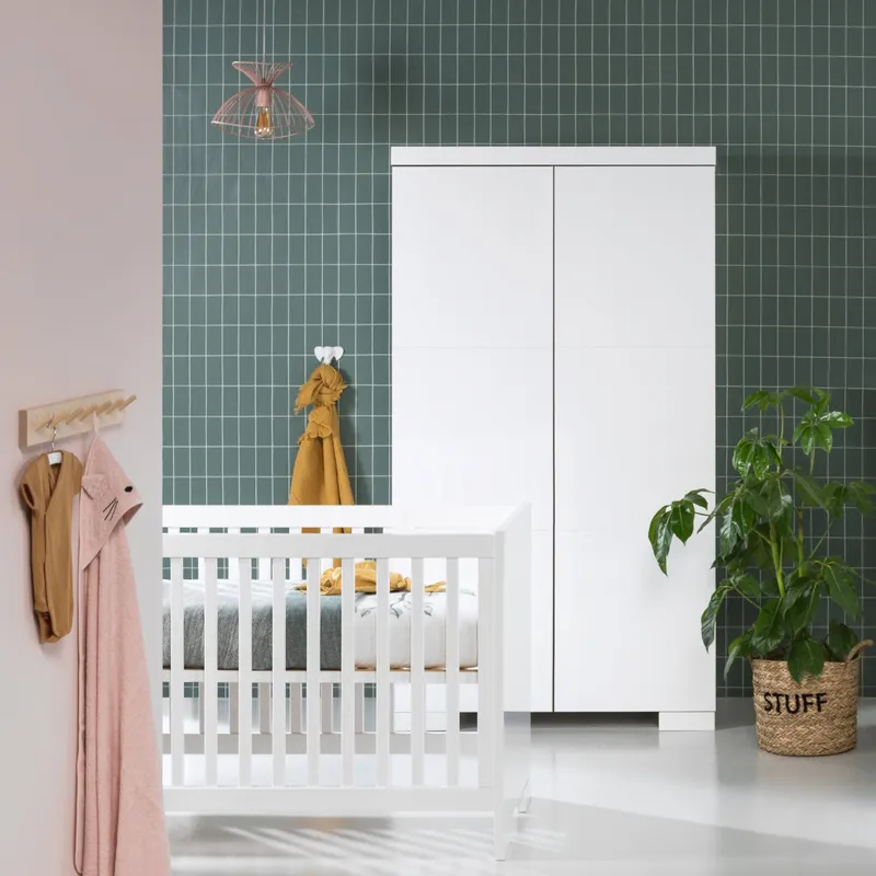 Europe Baby Brillant Kleiderschrank 2-türig Hochglanzweiß