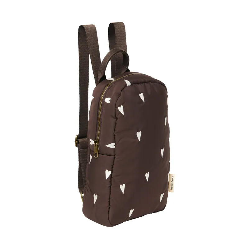 Studio Noos Mini Rucksack - Puffy - Brown Hearts