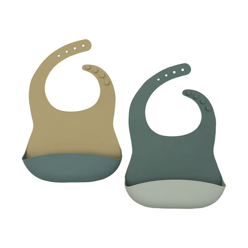 Jollein Silikon Lätzchen - 2 Stück - Jade Shades