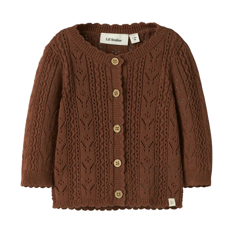 Lil Atelier Knit Cardigan - Gr. 56 - Maple Syrup