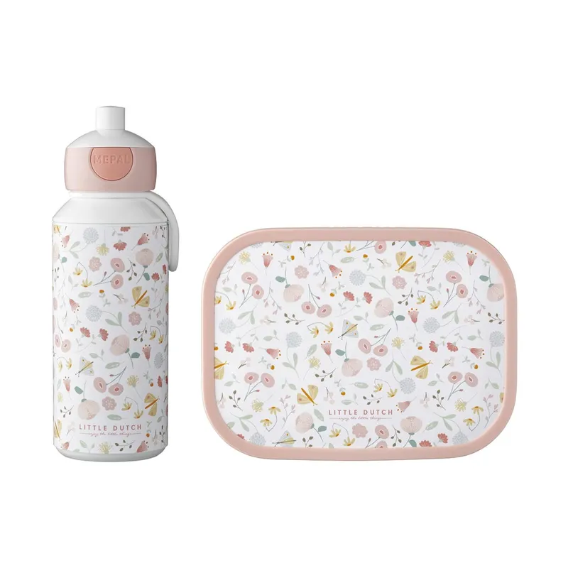 lunchset campus (pu+lb) - flowers & butterflies