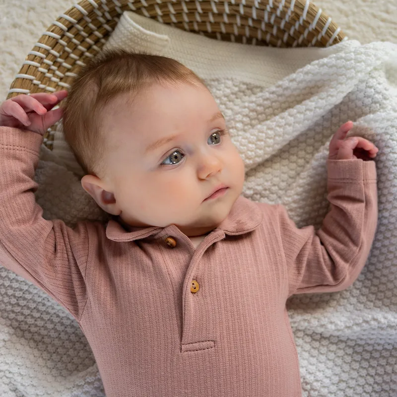 Klein Baby Polo Babybody Ripp - Größe 50 - Fawn