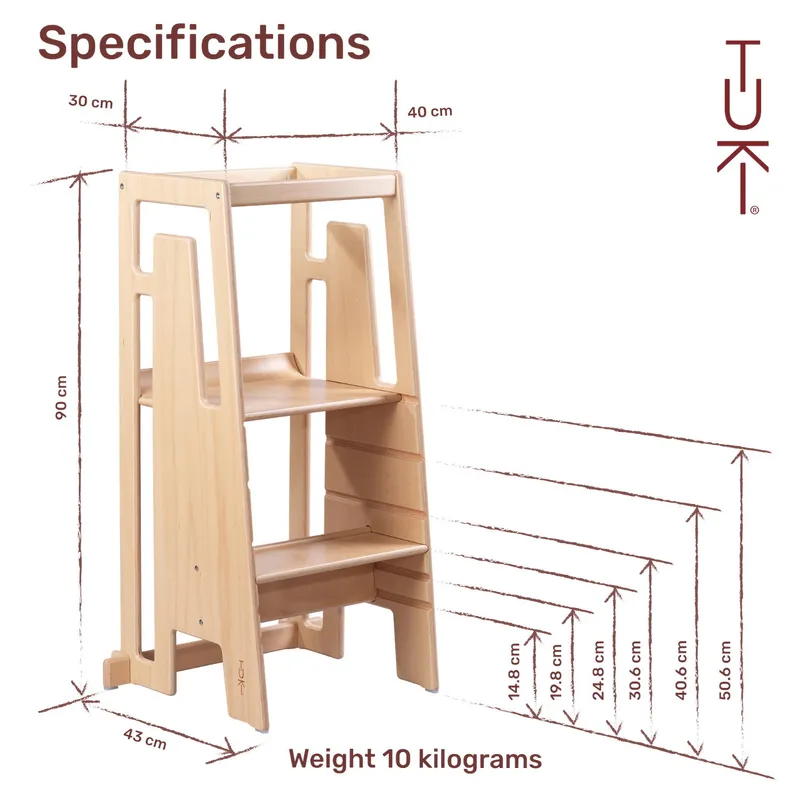 Tuki Lernturm - Holz - Weiß