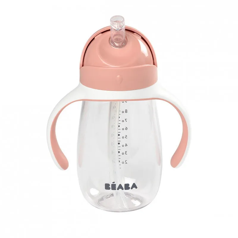 Drinkbeker met rietje 300ml Old pink 913480