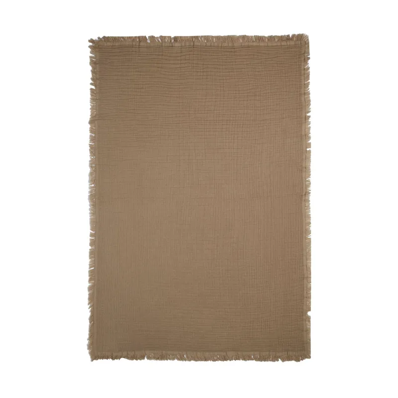 Jollein Muslin Fringe Babydecke 75 x 100 cm Biscuit