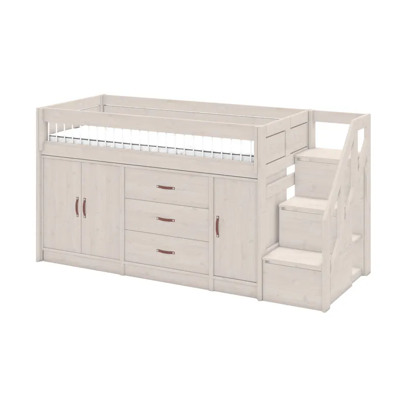 LIFETIME Kidsrooms Halbhochbett All-In-One Whitewash