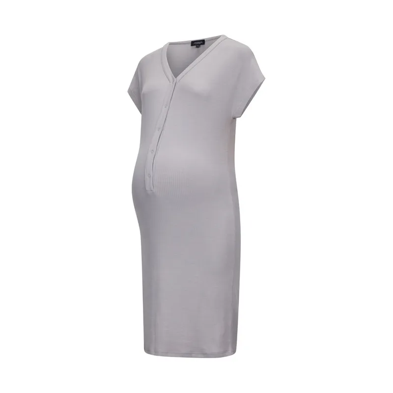 Geburtskleid Bamboo Rib - XS / S - Grey