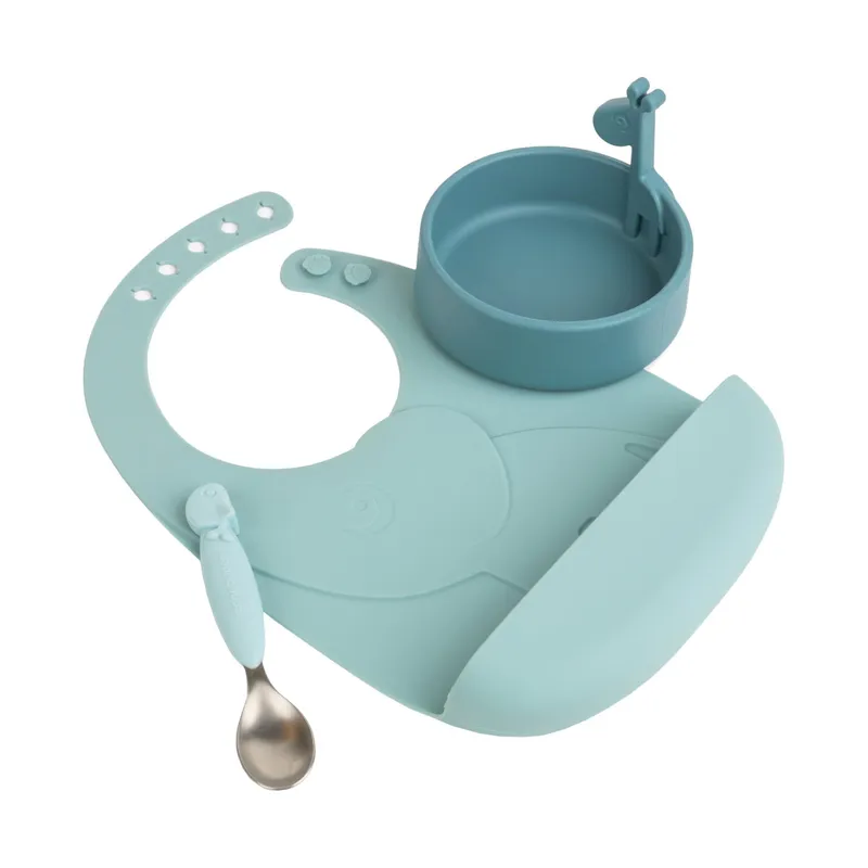Done By Deer Peekaboo Erste Mahlzeit Set Deer Freunde blau